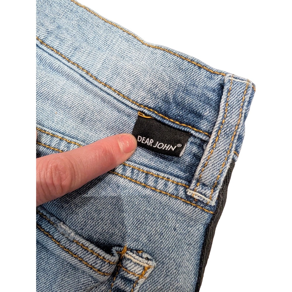 Dear John High Rise Slim Fit Light Wash Black Striped Jeans Women's Size 25 - Picture 4 of 7